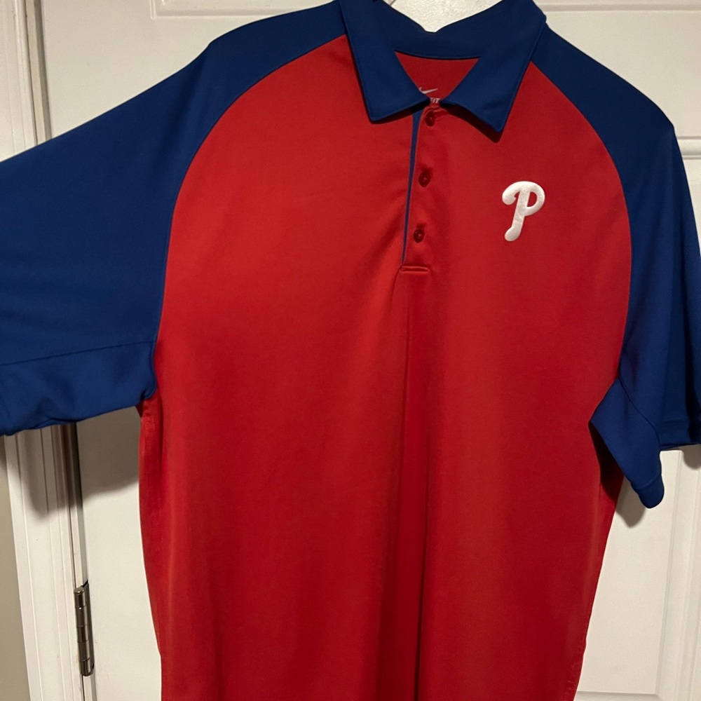 Philadelphia Phillies Nike Golf Polo Red Large